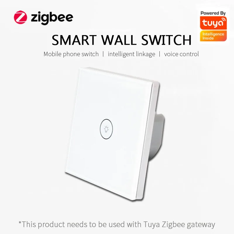 US/EU ZigBee Smart Light Switch 10A With/Without Neutral Wire 1/2/3 Gang Two Wiring Methods Work With Alexa Google Home