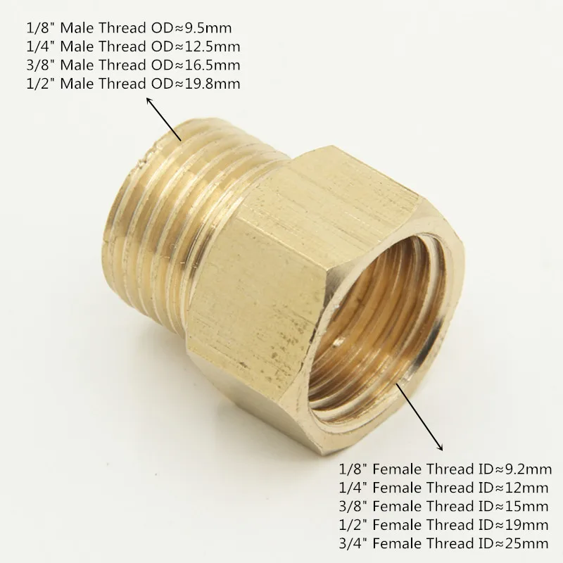 1pcs Copper M/F 1/8\