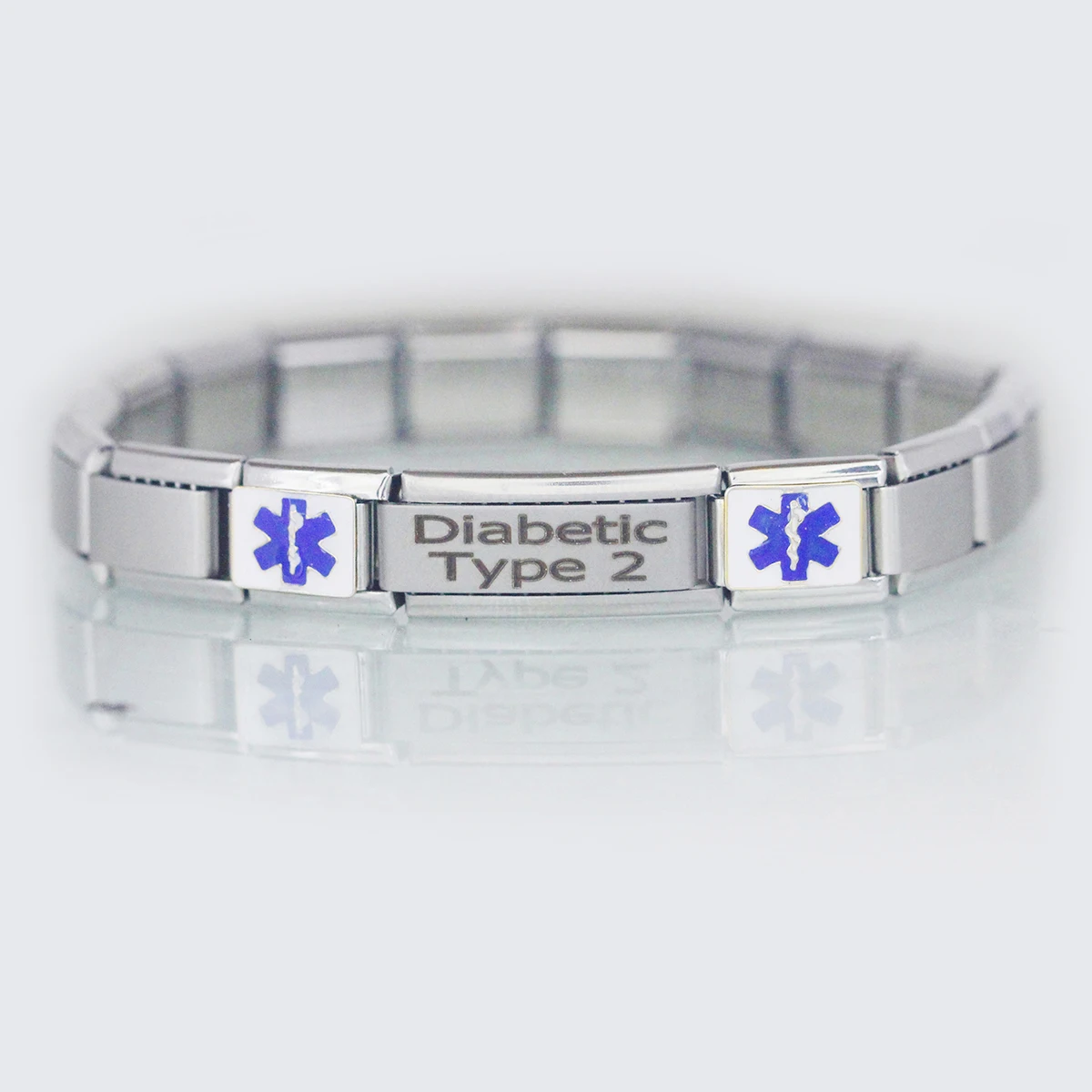 Wholesale Customize 9mm Links Superlink Medical Alert Custom Disease Name Italian Charms Bracelet Fit Zoppini Boxer