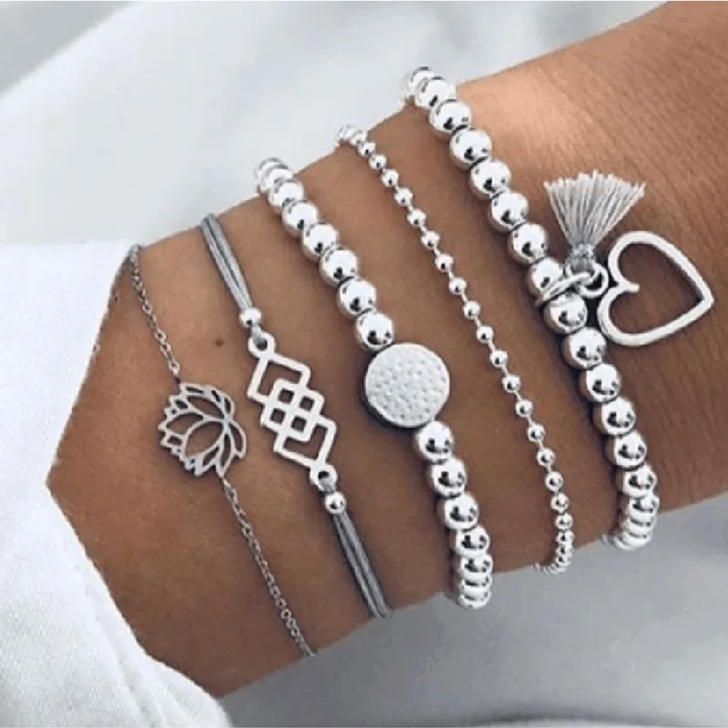 2022 Bohemian Bracelets & Bangles Set Vintage Bead Boho Charm Bracelet For Women Jewelry Accessories Pulseras Mujer Bijoux Femme