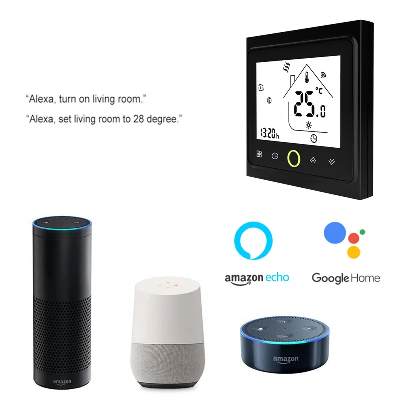 Smart Thermostat WiFi Temperature Controller Smart Life APP Remote Control for Electric Heating Works with Alexa Google Home 16A