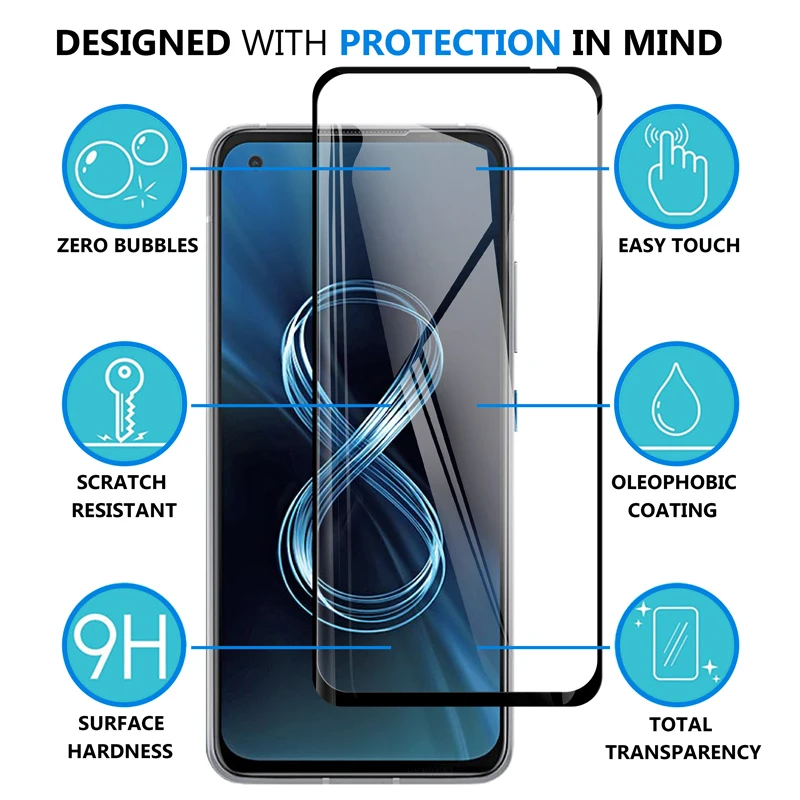 Película de lente de cámara trasera 2 en 1 y Protector de pantalla, vidrio templado Protector para Asus Zenfone 8 Flip 7 Pro ZS590KS ZS672KS ZS671KS