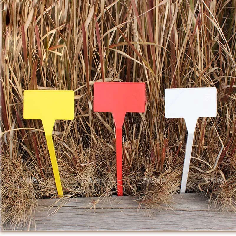 50PCS Garden Ornament 30CM Hight Plastic Plant Markers T-type Upturned Tags Inclined Plane Marker Nursery Signs Labels Herbs