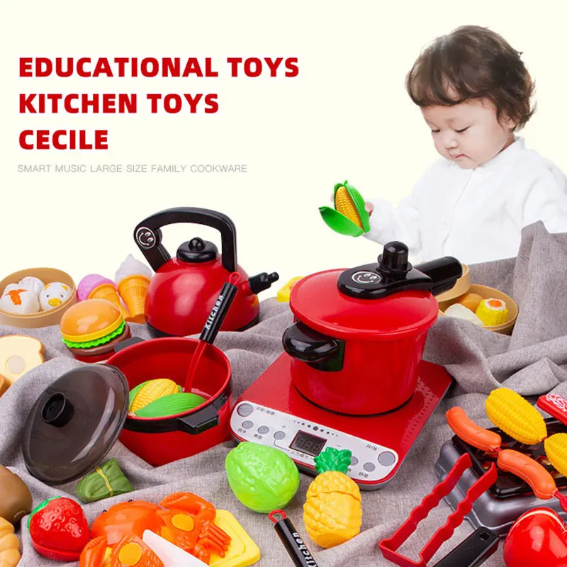 49PCS Simulation Kitchen Utensils Toys Children Mini Kitchen Toy Cookware Pot Pan Kids Pretend Play Cooking Toys Children Gift