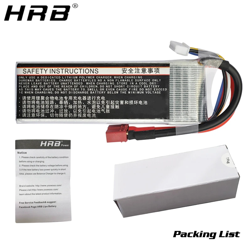 1 قطعة HRB يبو 3S بطارية 11.1 فولت 6000 مللي أمبير 50C XT60 XT90 XT90-S عمداء T EC5 أنثى هليكوبتر طائرة سيارة قارب RC أجزاء