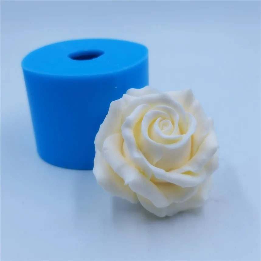 Big Pretty 3D Rose Flowers Mold Lifelike Rose Floral Soap Molds Silicone Candle Epoxy Resin Crafts Mould Bouquet Making Moulds