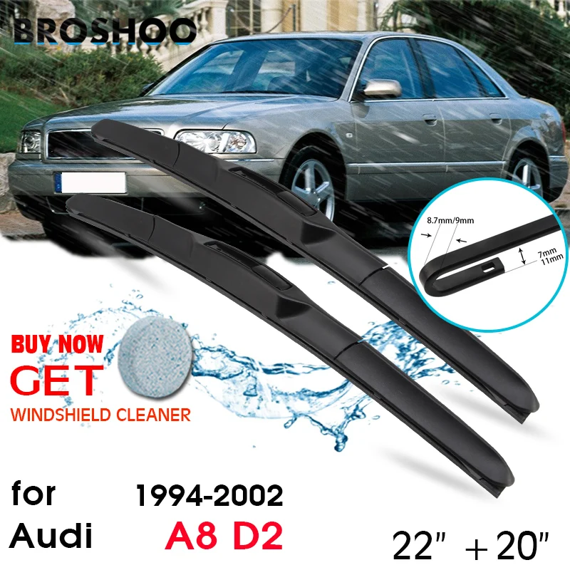 

Car Wiper Blade Front Window Windscreen Windshield Wipers Blades Fit U Hook Arm Auto Accessories For Audi A8 D2 22"+20"1994-2002