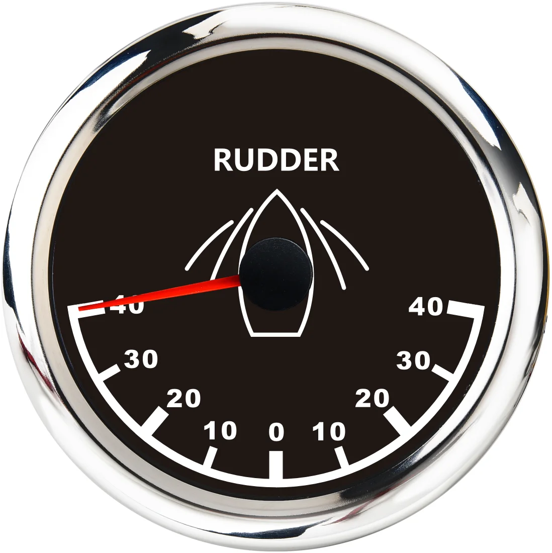85mm Gauge 40 L~40 R Rudder Angle Indicatior with Rudder Angle Sensor Marine Boat Rudder Angle Meter Red Backlight 12/24V