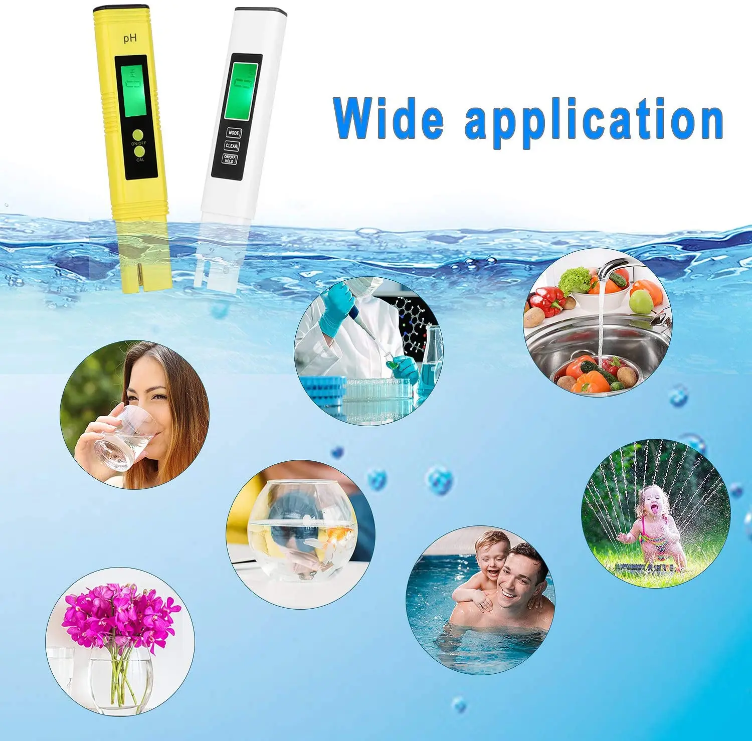 PH Tester Digital PPM Digital Water Tester Pen Type pH Meter Readout Accuracy 3-in-1 pH and TDS EC Temperature Meter