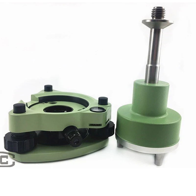 Green Three-Jaw Tribrach With Optical Plummet & 5/8 Thread Adapter