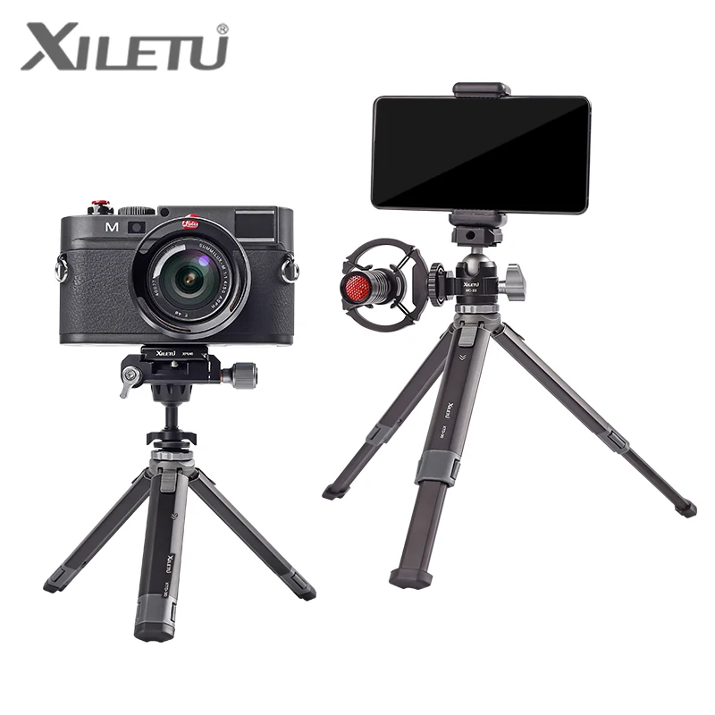 

XILETU XTD30MC22 Mini Cold Shoe Ball Head Dual-Purpose 1/4 Screw Aluminum Alloy Camera Mobile Phone Tripod Selfie Stick