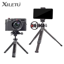 XILETU muslimex Mini Cold Shoe Ball Head Dual-Purpose 1/4 vite fotocamera in lega di alluminio treppiede per telefono cellulare Selfie Stick