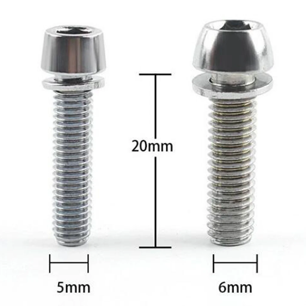 10pcs Bike Stem Screw Bicycle Bolts M5/M6x20mm MTB Road Mountain Bike Bolt Bicycle Accessories