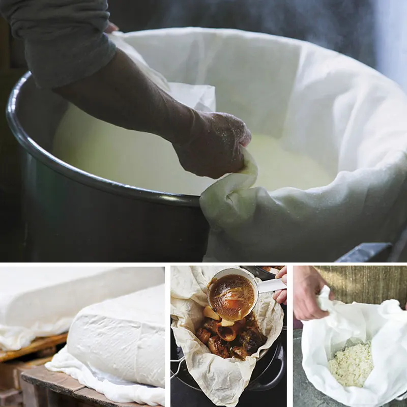 großer weißer Katoengaas-Käsetuch-Stoff, wiederverwendbar, ultrafeines Musselin-Tuch zum Sieben, Kochen, Käsesemaking, Backen