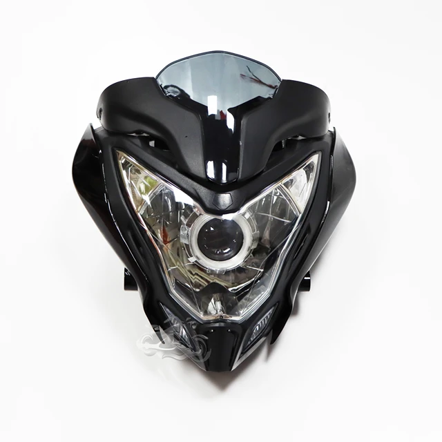 Pulsar150 Pulsar200 Front Headlight Angel Eye Hid Projector Motorcycle Headlight Assembly For Bajaj Pulsar 150 200 Motorcycle Bulbs Leds Hids AliExpress