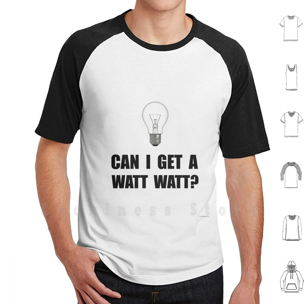 Watt Watt Light Bulb T Shirt Print For Men Cotton New Cool Tee Watt What Funny Humorous Light Bulb Electricity Scientist