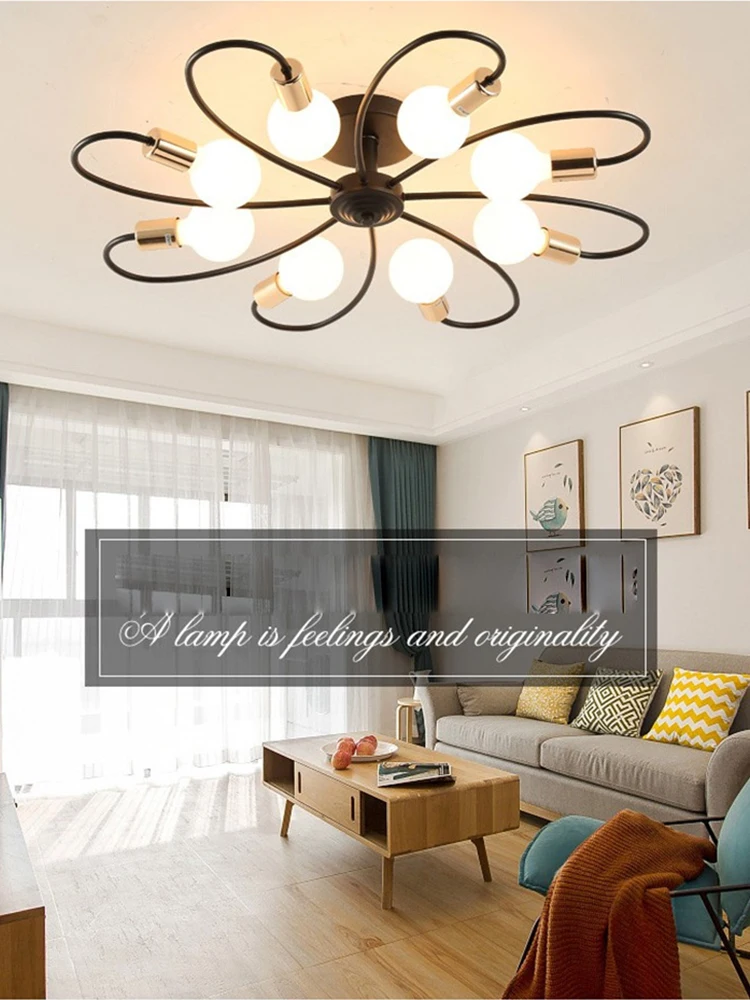 E27 Living Room Suspend Modern LED Ceiling Chandelier Light Creative Master Bedroom Hanging Home Lighting Fixtures Lustre Lamp