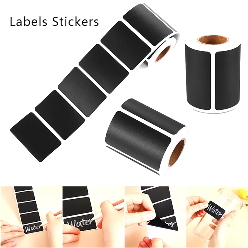 120Pcs  Waterproof Label Stickers Black Label Sealed Jar Storage Product Kitchen Sticker Blackboard Labels Stickers