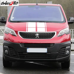 For Peugeot Expert Bonnet Sport Stripes Racing Styling Auto Body Vinyl Decals Car Hood Engine Cover Decor Stickers Accessories