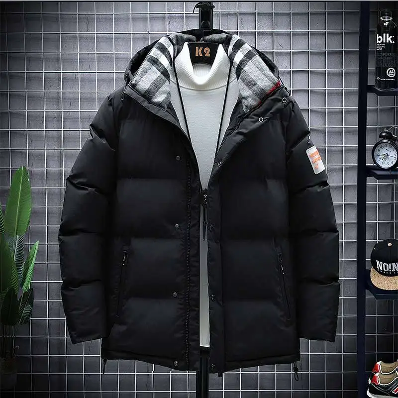 Brand Fashion Men Winter Jacket Thick Warm Male Hooded Cotton Coats Outerwear Black Khaki Size M-5XL