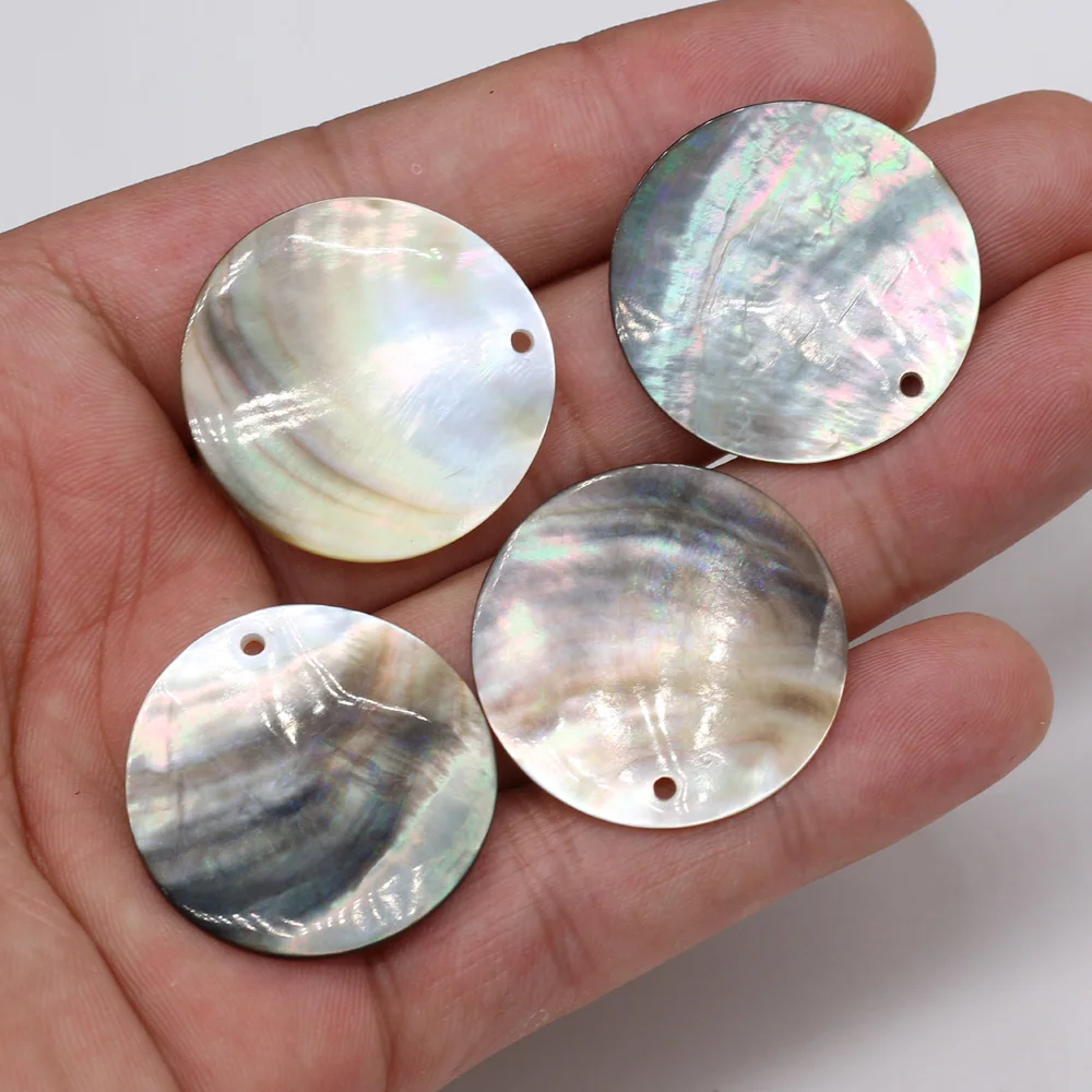 10pcs Black Mother of Pearl Coin Charms Fashion Natural Shell Disc Pendant for Jewelry Making DIY Earrings Necklace Accessories