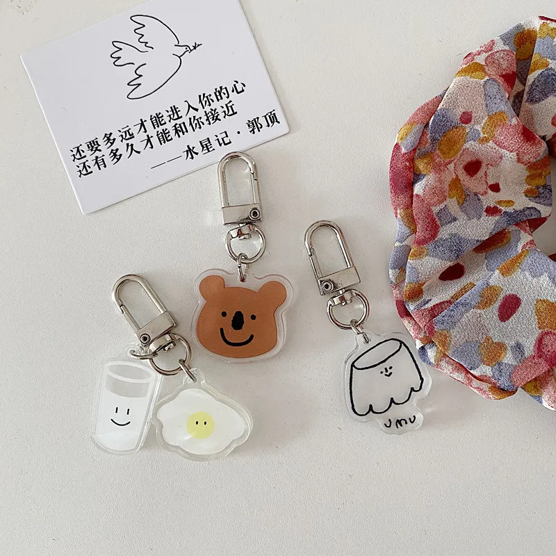 Ins Cartoon Cute Koala Pudding Milk Key Buckle Student Schoolbag Pencil Case Airpods Decorative Accessories Fashionable Pendant