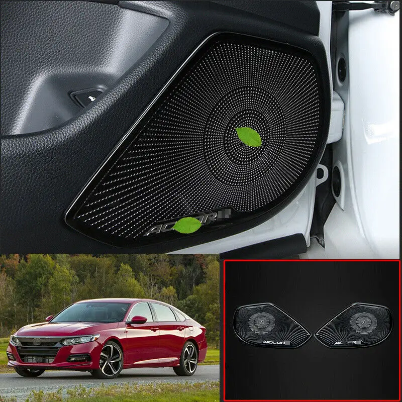 Fits FOR Honda Accord 2018 - 2020 Black Titanium Inner Door Speaker Moulding Cover Trims Car Accessories 2PCS