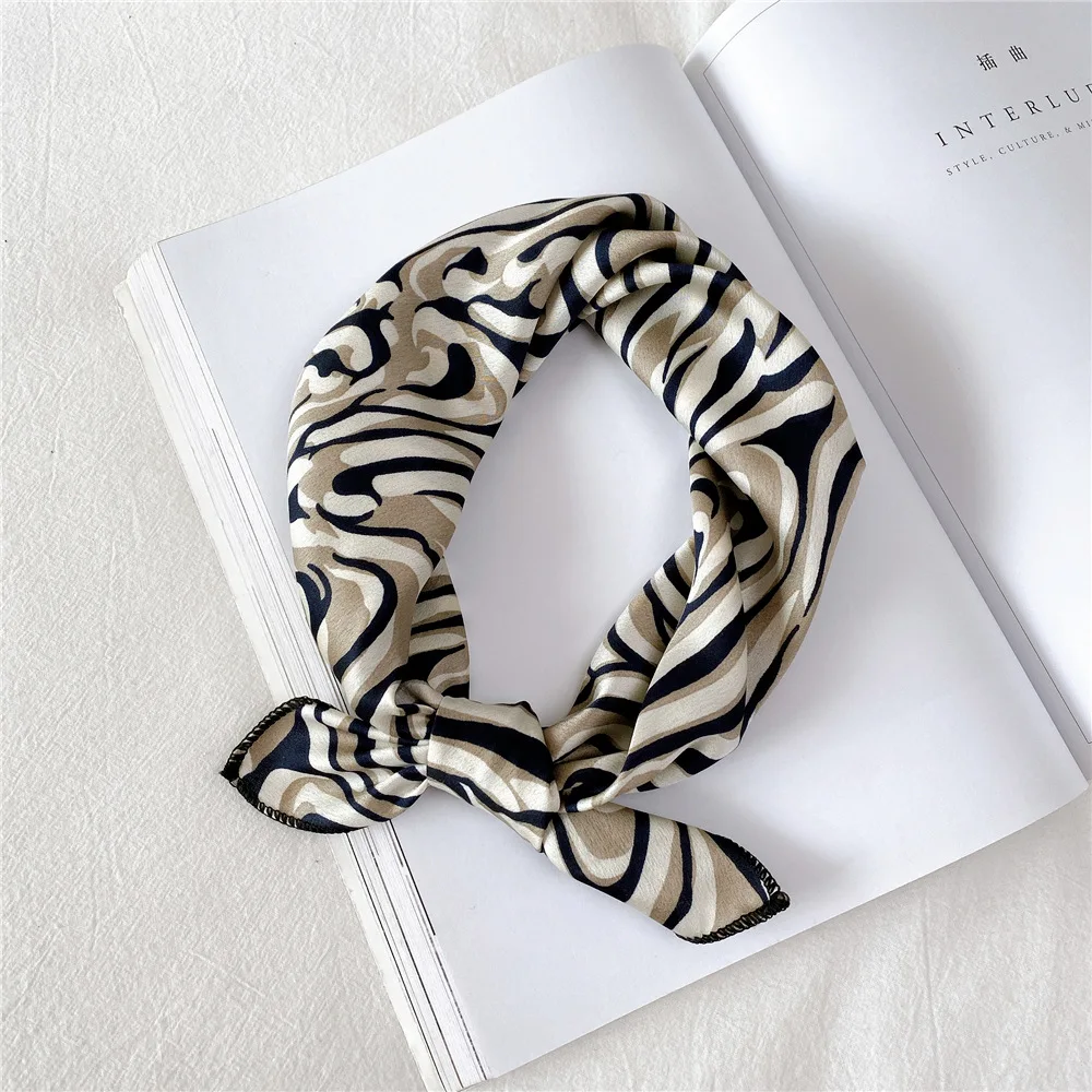 50*50cm Small Square Scarf Women Chiffon Silk Scarves Elegant Headband Femme Bandana Fashion Neck Scarf Hair Bands Handkerchief