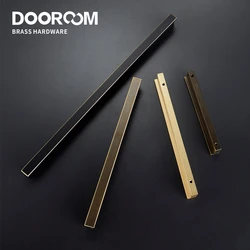 Dooroom Zoe Brass Furniture Handles Long Modern Matt Wardrobe Dresser Cupboard Cabinet Door Drawer Pulls Knobs