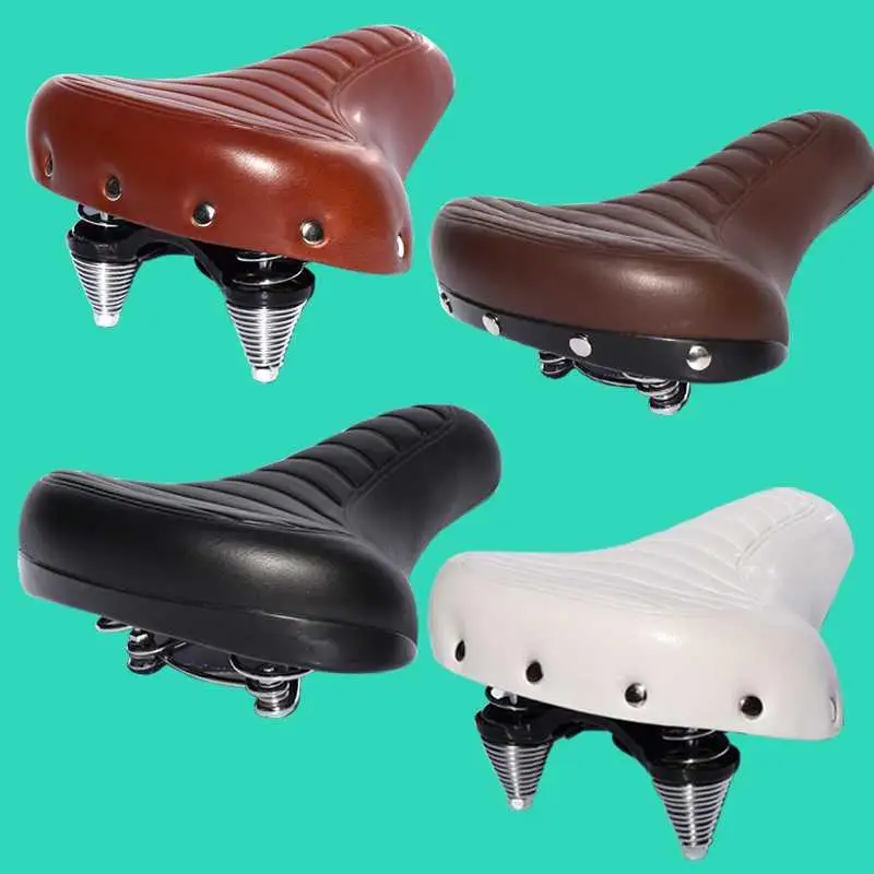 Mountain Bike Retro Saddle Bicycle Seat Road Bike MTB Cushion Universal Soft Comfortable Spring Damping Cycling Accessories