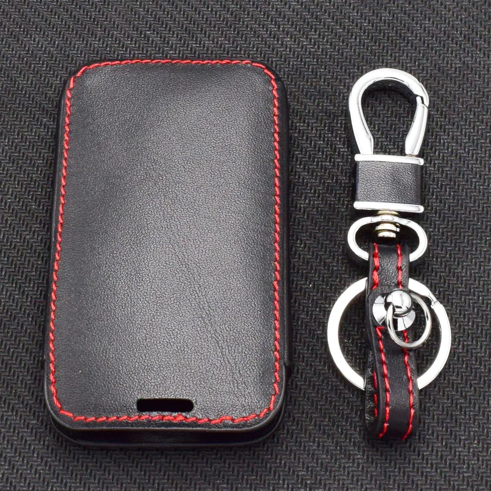 Leather Car Key Case For Renault Megane Scenic Clio 3 Buttons Smart Remote Control Fob Cover Keychain Protector Bag Accessories