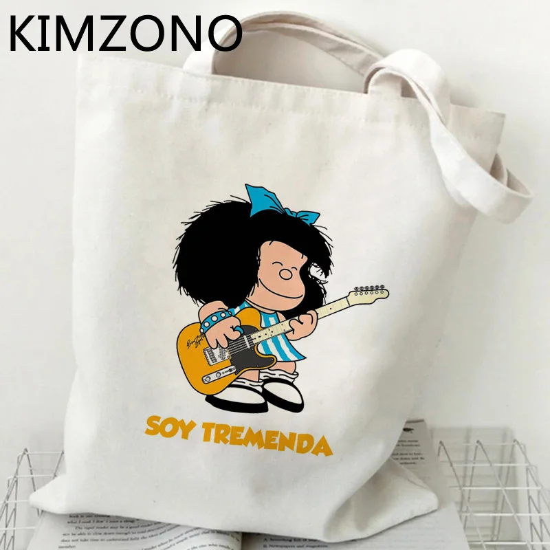 Mafalda shopping bag bolso shopping reusable jute bag tote canvas bag fabric jute string woven sac tissu