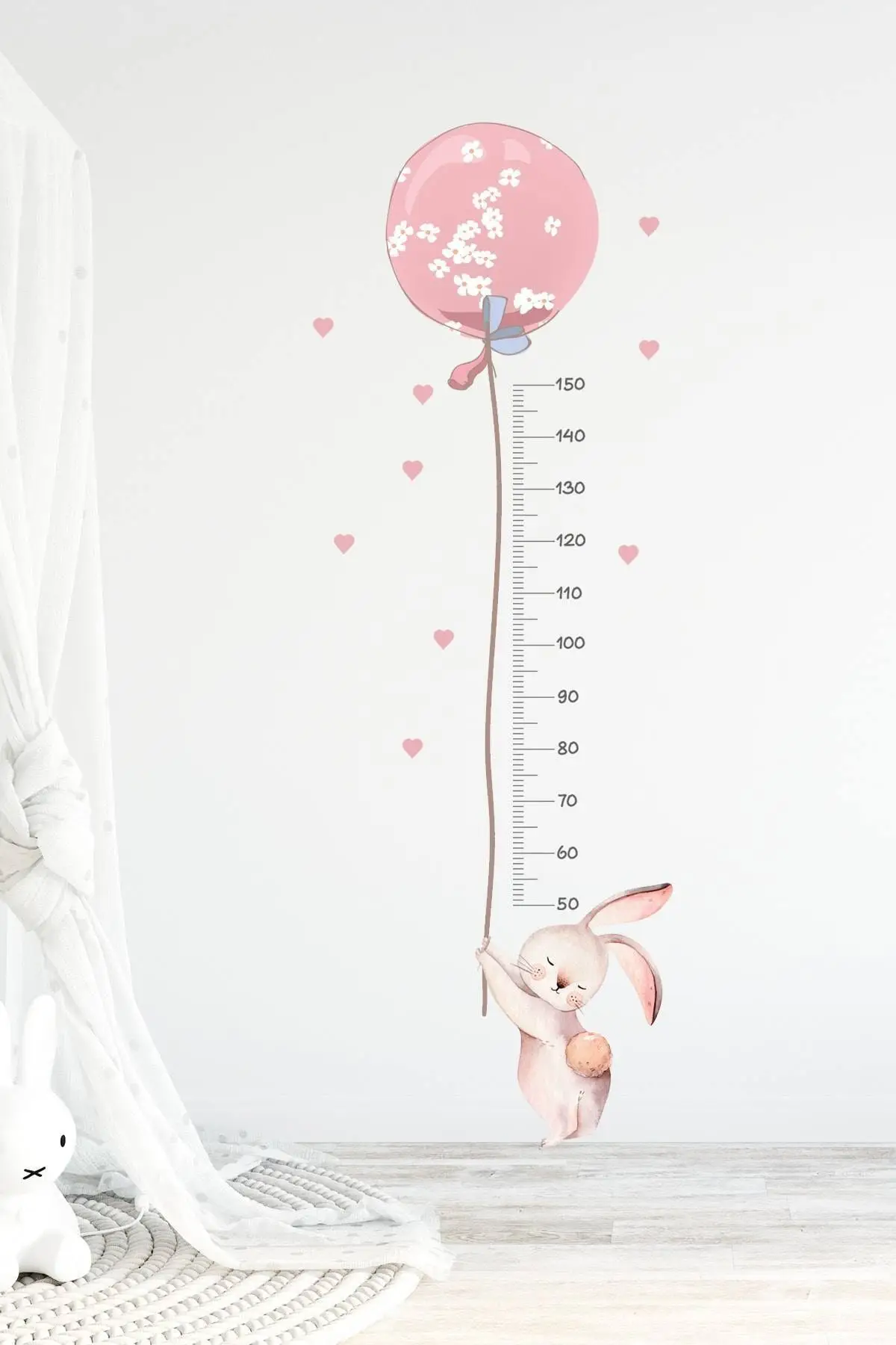 Children Room Height Gauge Air Bubble Rabbit Wall Stickers Sticker Easy Paste Will Not Leave Trace Not Afraid of Water