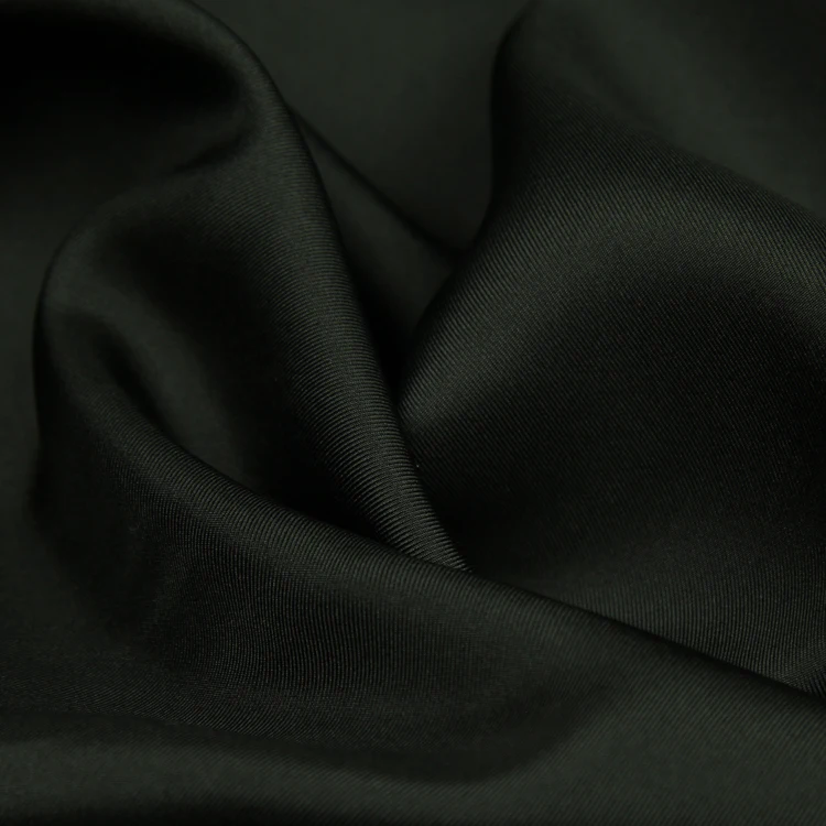 Plain black 100% silk fabric pure silk twill fabric 140cm width 16momme,STW119