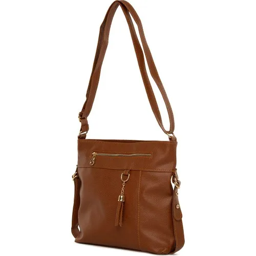 Women's shoulder bag luxry 2021 quality faux leather Tan Tassels Zipper Bag