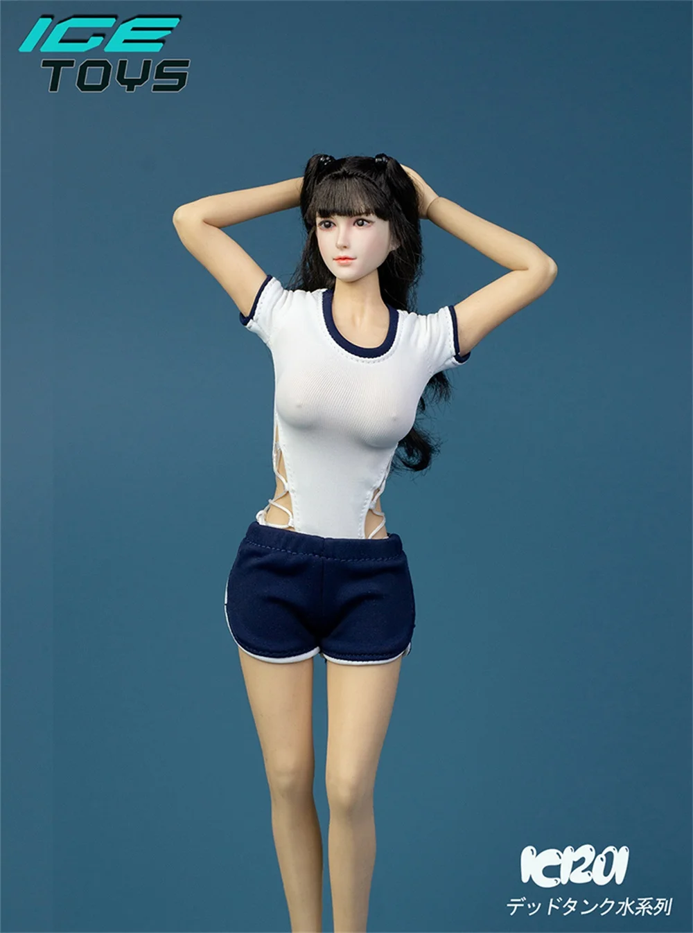 

1/6th ICE TOYS IC 1201 White Sexy T-shirt With Crotch Short Pant Student Department For 12 inch Action Figures