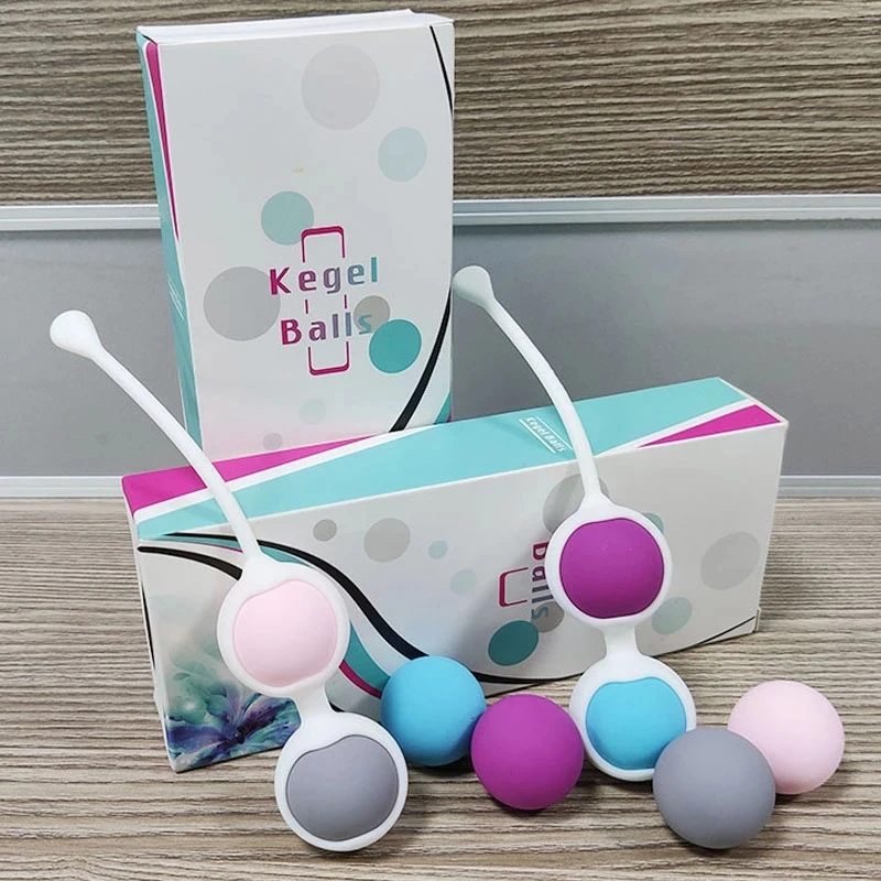 Silicone Kegel Balls Set Geisha Ben Wa Vaginal Balls Vagina Tightening Exerciser Built-in metal ball intimate Sex Toy for women