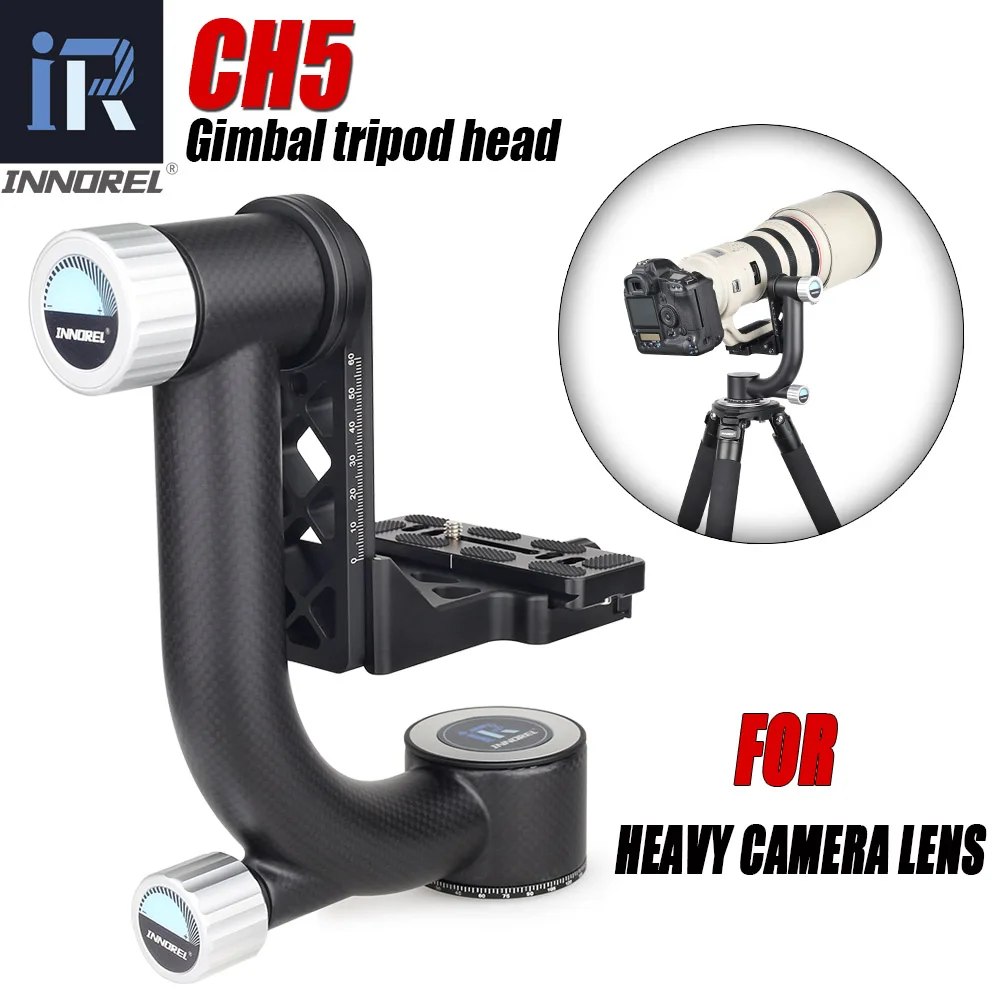 INNOREL CH5 Professional Gimbal Head Cantilever Tripod Head 360 Degree High Coverage Panoramic For Heavy Digital Camera Lens