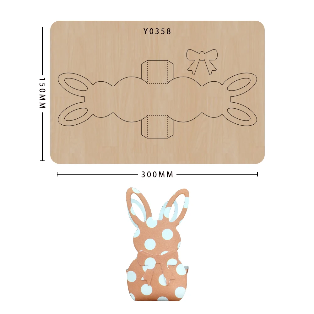 Wooden Die Cutting Mold Bunny Shape Wrapping Boxes Packaging Storage Gifts For Big Shot Machine, Brand New