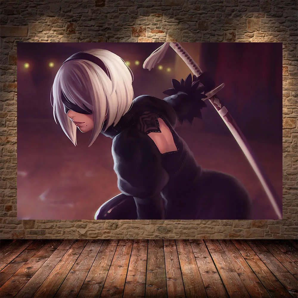 Nier: Automata Fight Girl Game Anime Posters Canvas Wall Art Pictures Decorative Prints Home Decor Paintings For Living Room