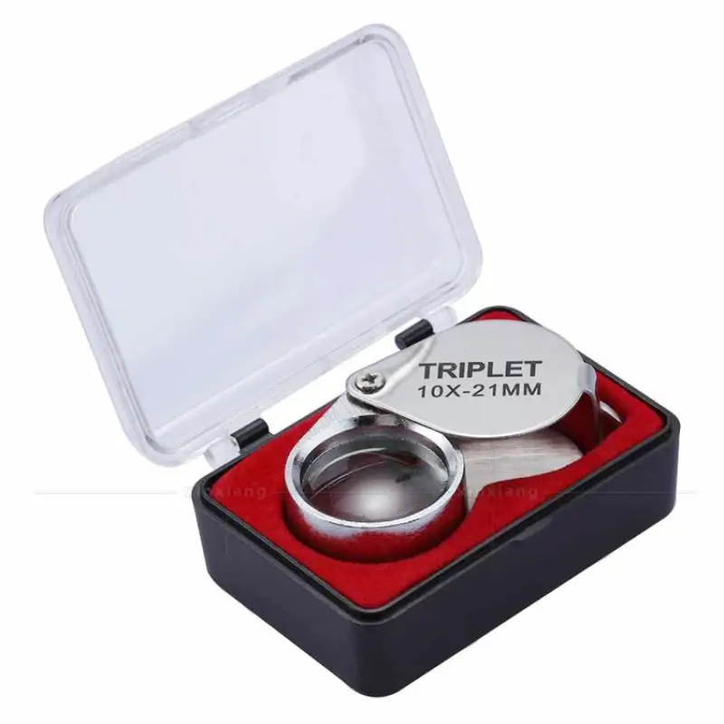 Folding Jewllery Loupe Portable Magnifying Glass Pocket Size Lovely Jewllery Magnifier Glasses 10X 20X 30X Magnification Metal