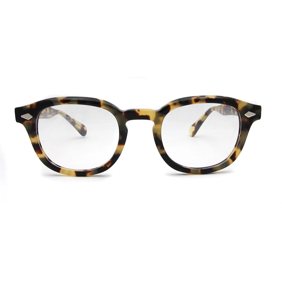 Medium Small Vintage Round Handmade Tokyo Tortoise Acetate Eyeglasses Frames Men Women Retro Rivet Glasses Eyewear Prescription