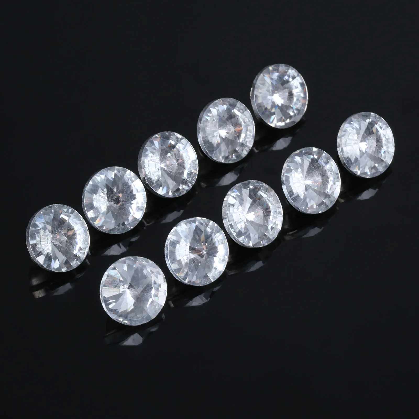 10Pcs Diamond Crystal Rhinestone Decorative Buttons 14mm Dia Sofa DIY Diamond Upholstery Headboard Buttons Sewing Wall Decor