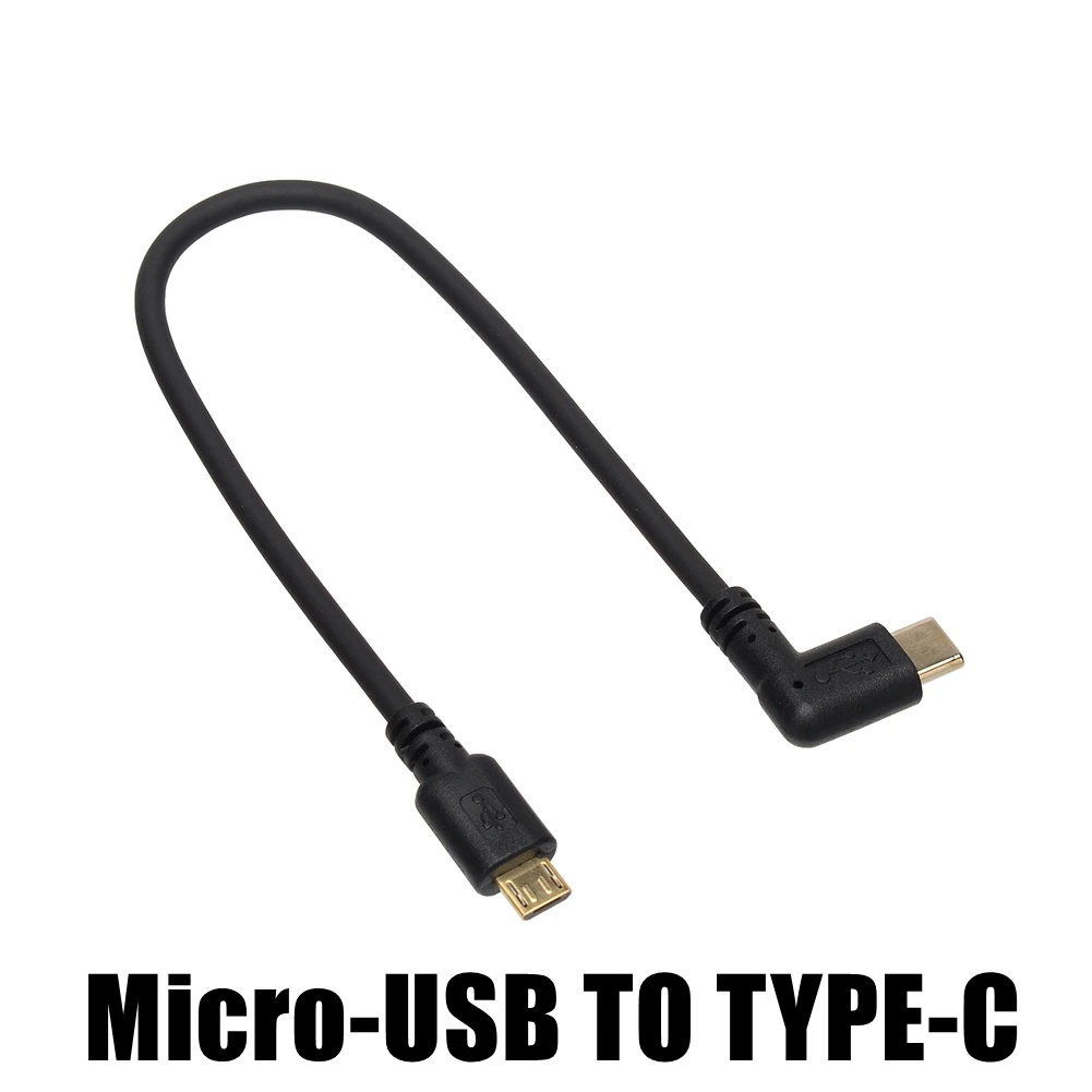 Micro Mini USB Cable 5Pin Male To Male USB 3.1 Type C Elbow To Mini Micro USB 2.0 OTG Data Adapter Converter Charging Cable 25cm