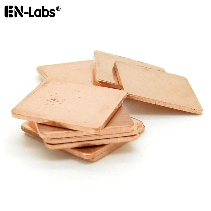 15x15mm Copper Heatsink Thermal Pads,Plate Copper Laptop RAM CPU GPU Memory IC Chipset Cooling Radiator 0.1mm 0.5mm 0.8mm 10pcs