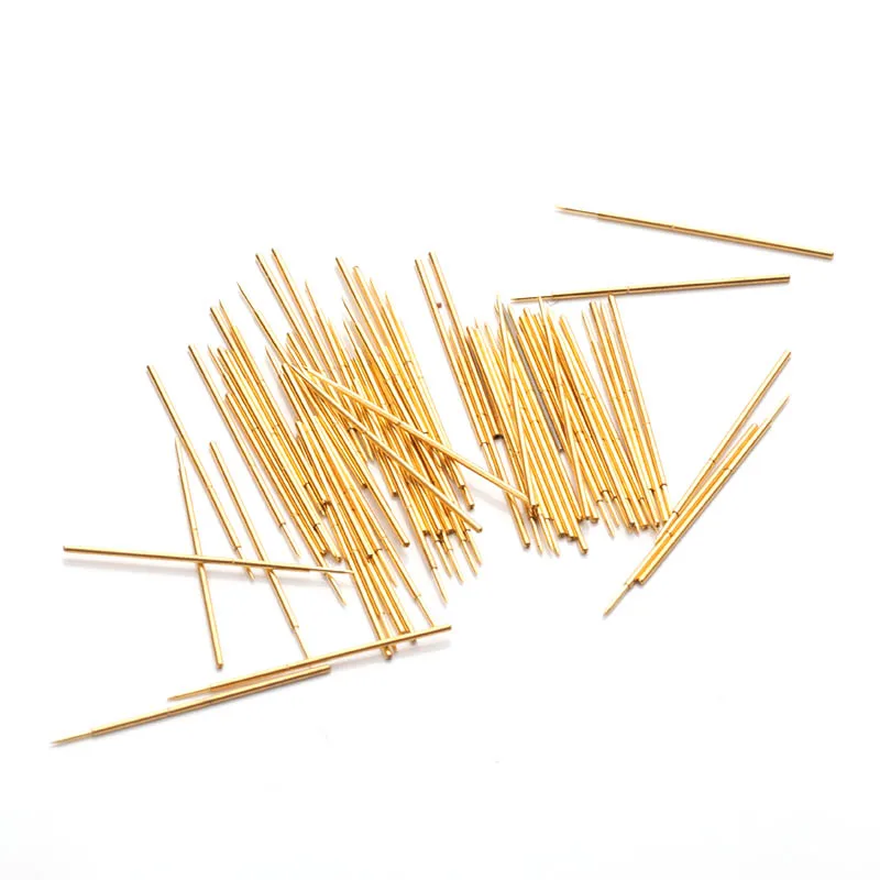 100PCS Gold-plated Spring Test Probe PA048-B Pointed Outer Diameter 0.48mm Total Length 12mm PCB Pogo Pin