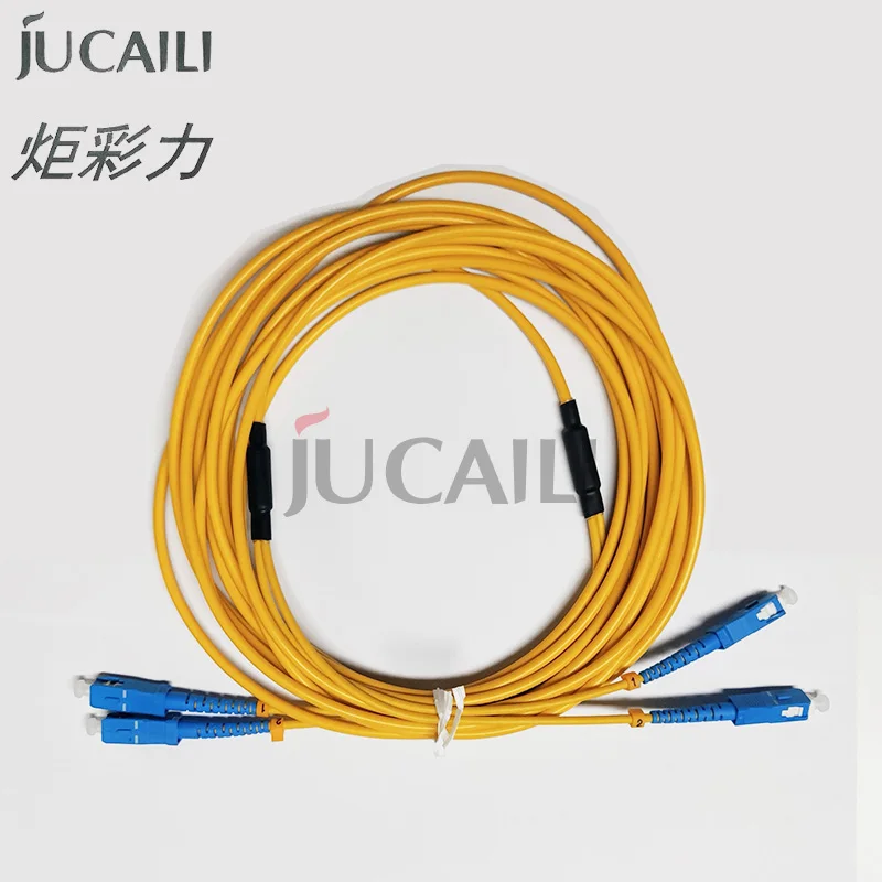 Jucili 1PC Printer SC/SC 4.0Mm Kabel Serat Optik Inti Ganda untuk Hoson Galaxy Infinity Challenger Phaeton Kabel Data Printer