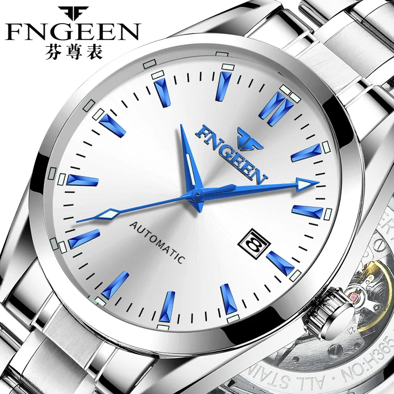 FNGEEN Luxury Men Watches Wristwatch Date High Quality Waterproof Automatic Hollowing Mechanical Watches Relogio Masculino