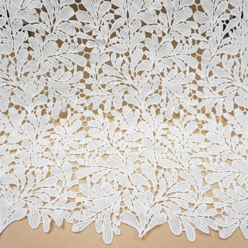 2Yards White African Cord Lace Fabrics 2020 High Quality Guipure French Lace Fabric For Nigerian Women Dress Milk Silk Material