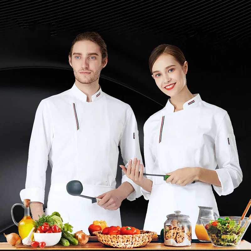 Uniforme de chef unisex de alta calidad, ropa de trabajo de cocina y Hotel, uniforme de Chef de manga corta para restaurante, chaqueta, 2020